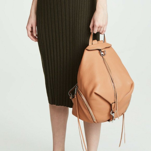 NWT Rebecca Minkoff Julian Large Leather Backpack Dark Luggage BROWN Authentic - Picture 11 of 12